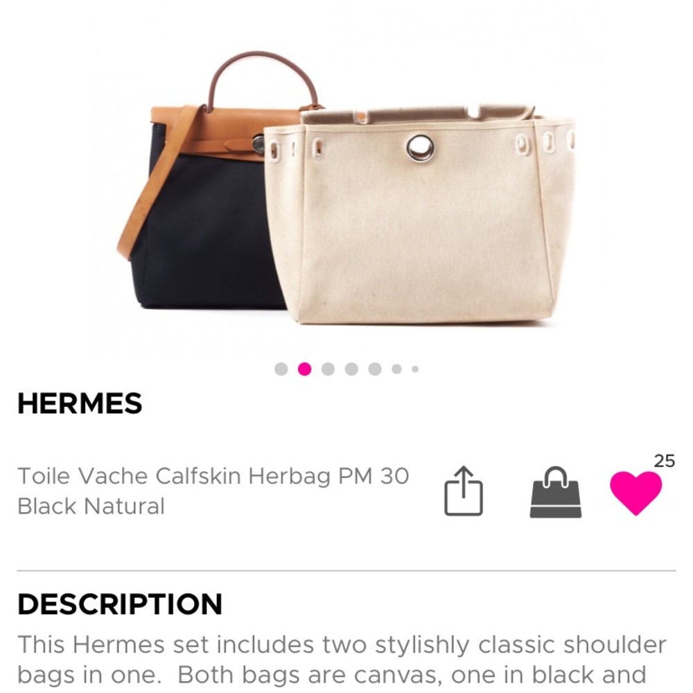 Hand painted Hermes Herbag - Picture 9 of 16
